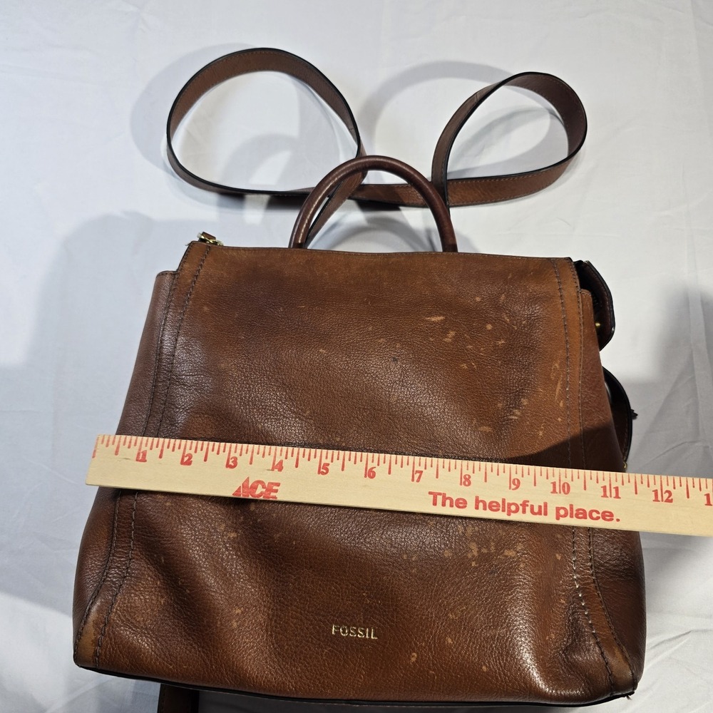 Fossil Chestnut Brown Genuine Leather Backpack - Picture 5 of 11